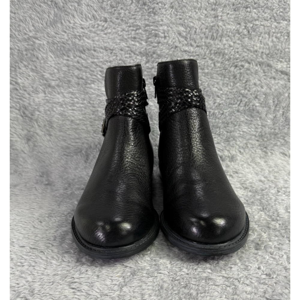 David Tate Womens Skip Zipper Buckle Ankle Booties Black Pebble Leather Sz 10 - Picture 4 of 10